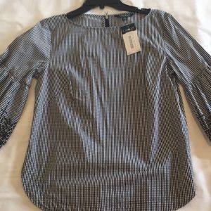 Ralph Lauren off shoulder top with black lace